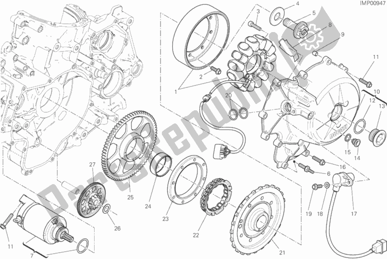 Todas as partes de Partida Elétrica E Ignição do Ducati Superbike Panigale R 1199 2016
